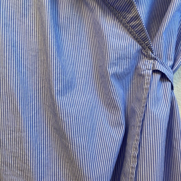 Aritzia Babaton Blue and White Pin Stripe Wrap Top - Picture 8 of 10